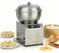 5kg/8kg Electric Dough Maker 2200W Commercial Electric Kneading Machine | Vertical Mixer Dough Kneader, Stainless Steel Electric Spiral Mixer, with Dual Rotation, Visible Lid(With heating,5kg)