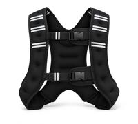 5KG Adjustable Weighted Vest for Fitness Training, Running, Jogging, Gym Workouts, Cardio, HIIT, Strength Training & Bodyweight Exercise, Unisex Black Weight Vest with Reflective Safety Stripes (5kg)