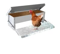 5kg Automatic Treadle Type Chicken Feeder, Rat-Proof Poultry Feeder, Can Feed 4-6 Chickens, Suitable For Rooster, Pheasant And Duck Outdoor Henhouse, Large Poultry Feeder With Lid