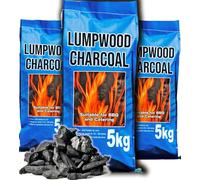 5kg Bag of Premium Lumpwood BBQ Charcoal, Bag of Hotter Burning Coal Barbecue smoking Lump wood Charcoal, Perfect for Outdoor Grills (3x 5kg)