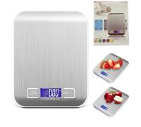 5KG Digital Nutritional Scales Kitchen Weighing Scale Stainless Steel Precision Digital Kitchen Scales LCD Display Portable Electronic Scale Unit Conversion 1g 11lb OZ ml Auto Off Batteries Included