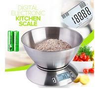 Uten Electronic Kitchen Scales, Digital Kitchen Scale with Detachable Stainless Steel Bowl, LCD Display, Ambient Temperature Sensor, Tare Function, Food Scale for Cooking Baking, 11lb/5kg