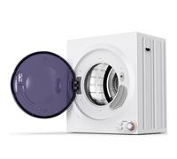 5KG Tumble Dryer, 1400W Compact Vented Tumble Dryer, 5 Auto Drying Mode, with Sensor, Stainless Steel Tub, for Apartment, Home, Dorm, White