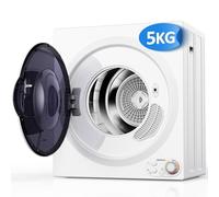 5KG Vented Tumble Dryer, Reemix 1400W Compact Smart Tumble Dryer, Stop Immediately when Clothes are Dry, 5 Auto Drying Modes, for Apartment, Home, Dorm, RVs, White