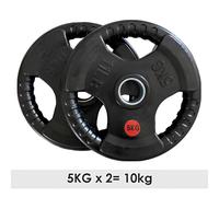 (5Kg x 2 = 10Kg) Standard 1 Inch Tri-Grip Rubber Weight Plates
