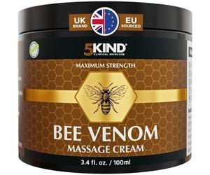 5kind Bee Venom Cream UK Maximum Strength 100ml - Bee Venom Comprehensive Cream - Naturally Massage Joints & Muscles, Lower Back, Knee,