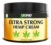 5kind Extra Strong Hemp Cream 200ml - High Strength Hemp Oil and Arnica Cream - for Massaging Joints & Muscles, Lower Back, Feet, Knees, Neck