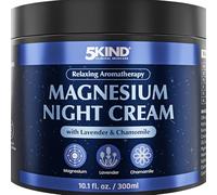 5Kind Magnesium Night Cream 300ml - Relaxing Lavender & Chamomile Magnesium Butter - Calming Aromatherapy Infused with Lavender Essential Oils & Chamomile Essential Oils - Natural Sleep Aid