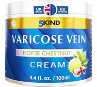 5Kind Varicose Veins Cream 100ml - Horse Chestnut Cream for Varicose Veins with Zinc, Avocado & Arnica - Improve The Appearance & Feel of Varicose Veins Over Time - Varicose Veins Cream