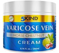 5kind Varicose Veins Treatment for Legs 200ml - Varicose Veins Cream - Horse Chestnut Cream for Varicose Veins - Over 7 Natural Active Ingredients - Spider Vein Cream