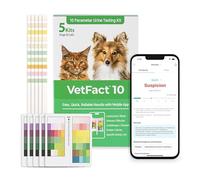 [ 5Kits ] Free Mobile App (iOS, Android) Urine Test Strips, 10-Parameter Test at Home, Easy-to-Use for Dogs & Cats ; Support English, Spanish, Korean and Japanese.