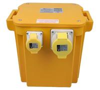5kVA Portable Site Transformer 110V with 2x 16 Amps and 1x 32 Amps Outlets, 13 Amp UK Fused Plug, Intermittent Rating 5000VA IP44 Rated