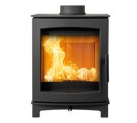 5Kw Steel Eco Solid Wood Burning Stove Defra Approved 125mm Top Or Rear Flue Tinderbox Medium