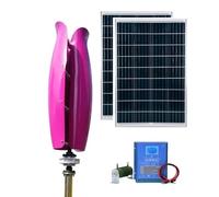 5KW Vertical Axis Wind Turbine Kit, 48V Low Start Wind Speed, Hybrid Wind and Solar Power System with Controller and Solar Panel, for Sustainable Energy Solutions