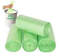 5L/10L/20L/30L/50L Compostable Food Waste Bags ，Biodegradable Caddy Liners，Leak-Proof Kitchen Food Waste Bin Bags for Home & Commercial Use (Green,20L-160PCS)