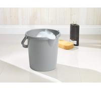 5L / 10L Storage Buckets Plastic with Carry Handle Home Garden (Silver)