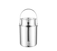 5L 304 Stainless Steel Milk Can with Spigot, Sealed Lid Beverage Dispenser, Wine Pail, Durable Drink Jug for Milk, Beer, and Wine - Silver, 5-10L Capacity