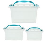 5L 7L 13L LITRE CARRY STORAGE BOXES WITH CLIP LID AND HANDLES FOR CRAFTS