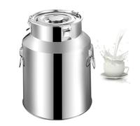 5L/9L/14L/18L Stainless Steel Milk Can Bucket Heavy Duty Milk Transport Bucket Milk Fermentation Tank With Sealed Lid For Milk And Wine Liquid Storage,18L,9L