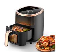 5L Air Fryer with Rapid Air Circulation, 60-Minute Timer, 1200W, Max Temp 200°C, 8 Presets Programmes, Healthy Classic Fryer, Bake, Roast, Grill, Dishwasher Safe (5L Black)