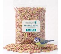 (5L Bag) Premium High Energy Suet Pellets for Wild Birds - Mixed Berry, Mealworm & Insect Flavours Bird Food for Outside Wild Birds