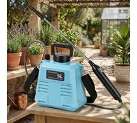 5L Cordless Electric Knapsack Pressure Sprayer, Rechargeable Battery Garden Weed Sprayer For Crops & Plants