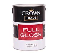 5L Crown Trade Full Gloss - Scorched Earth - Interior, Exterior Gloss Paint 08B29 | Traditional High Sheen Gloss Paint for Wood and Metal