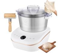 5L Dough Maker with Ferment Function, Automatic Stainless Steel Flour Kneading Machine, Stainless Steel Bowl, Removable Lid, Household Flour Kneading Machine for Pizza, Bread, Pasta