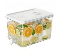 5L Fridge Drinks Dispenser with Tap - Large Slim Fridge Water Dispenser Refrigerator Cold Kettle, Beverage Dispenser Plastic Jug with Lid Water Container with Spigot for Water Juice (White)