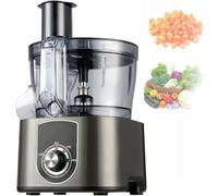 5L Glass Bowl Electric Food Chopper Dicer, 2 Speed Commercial Vegetable Fruit Processor with Non-Slip Base (Black)