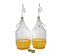 5l Glass Demijohn for Wine Making/Home Brewing and Storage,Screw top caps + Protective Base,airlocks+bungs Included (Pack of 2)