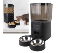 5L Large Capacity Automatic Pet Feeder WiFi APP Remote Timed Smart Cat Dog Food Dispenser Anti-jam Dual Power Supply Easy Clean Indoor Auto Feeding Bowl (Dual Bowls)