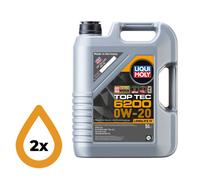5L LIQUI MOLY 20789 Top Tec 6200 0W-20 Longlife Engine Oil - 2 x 5 Litres