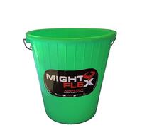 5L Mightyflex Calf Feeding Bucket - Heavy Duty Multi-Purpose Plastic Farm Tub - Reusable, Compact & Easy to Carry - For Livestock Feeding, Mixing, Gardening & More - Multiple Colours -Green