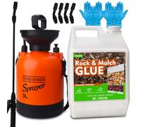 5L Mulch Glue for Landscaping with Pump Sprayer, Ready to Use Gravel Binder & Rock Glue, Fast Drying Non-Toxic Long-Lasting Clear Gravel Stabilizer for Bark, Wood Chips, Shells, Sand, Pathways, Patio