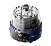5L Multi-Cooker, Split Frying Pan with Transparent Glass Cover, 80-200℃ Temperature Control and 120min Timer, Split Frying Pan with Digital Display, 360° Circulating Heating, for Home Kitchen A