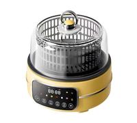 5L Multi-Cooker, Split Frying Pan with Transparent Glass Cover, 80-200℃ Temperature Control and 120min Timer, Split Frying Pan with Digital Display, 360° Circulating Heating, for Home Kitchen A