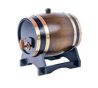 5L Oak Aging Barrels Whiskey Barrel Dispenser Wine Bucket Home Bar Decoration for Storage Wine & Spirits & Whisky Brown (With baked oak chips)