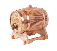 5L Oak Barrel Wooden Barrel for Storage or Aging Wine & Spirits Wine Barrels Wine Holder (Light Yellow)