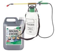 5L Path Patio & Decking Cleaner With Pressure Sprayer, Removes Grime & Stains Ready To Use For Patios, Fencing, Decking, Driveways & Walls