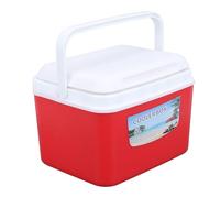 5L Portable Cooler, Picnic Cooler Small Cooler Hard Shell Small Hard Cooler Box Leak Proof Outdoor Hard Cooler Multifunctional Keeps Food Freshness and Drink Cool for Car (Red)