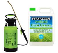 5L Pump Pressure Sprayer & Cut Grass Scent Artificial Grass Cleaner 5L ProKleen Green One Size