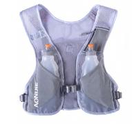 5L Running Vest for Women & Men, Reflective Hydration Backpack, Lightweight and Adjustable Hydration Pack for Outdoor Sports, Cycling, Climbing and Hiking (grey and 250ml bottle)
