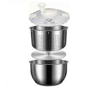 5L Salad Spinner Stainless Steel Large Vegetable Washer with PP Lid for Fruit Washer Pasta & Fries Spinner Salad Dryer 2025 Walkbee