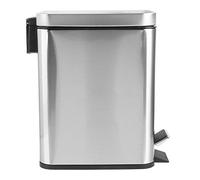 5L Stainless Steel Step Trash Can | Quiet Hydraulic Lid, Smudge-Proof Finish | Compact Kitchen & Office Bin | Secure Pedal & Removable Inner Bucket