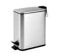 5L Stainless Steel Trash Can with SoftClose Lid and Removable Inner Pedal Operation Ideal for Kitchen Bathroom or Office Compact Size 28x14x29 CM