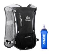 5L Unisex Aonijie Sports Backpack Perfect for Trail Running, Hiking and Climbing (Black With 500ml Water Bottle, 5L)