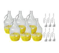 5l Wine Fermentation Demijohn/Carboy,Pack of 2,4 & 6,with Bubbler & Bung Removable Protective Base (Pack of 6)