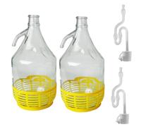 5l Wine Fermentation Demijohn/Carboy,Pack of 2,4 & 6,with Bubbler & Bung Removable Protective Base (Pack of 2)