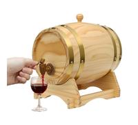 5L Wooden Wine Barrel with Tap, 5 Litre Wine Barrel with Tap, Pine Wood Drinks Dispenser on Stand for Home Bar, Party Tabletop Serving, Kitchen, Whisky, Rum, Beer